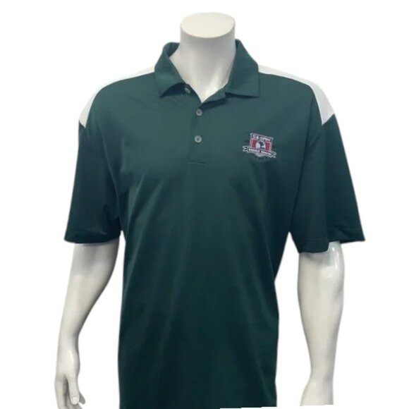 Nike Fit Dry Golf Pebble Beach US Open 2010 Green White Men's Polo Shirt Size XL - Picture 5 of 13